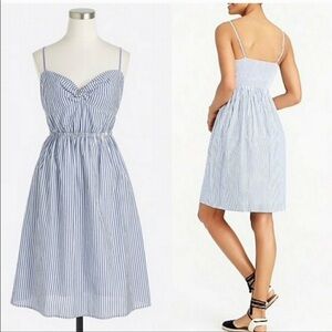 J. Crew Striped Mini Dress in Blue and White